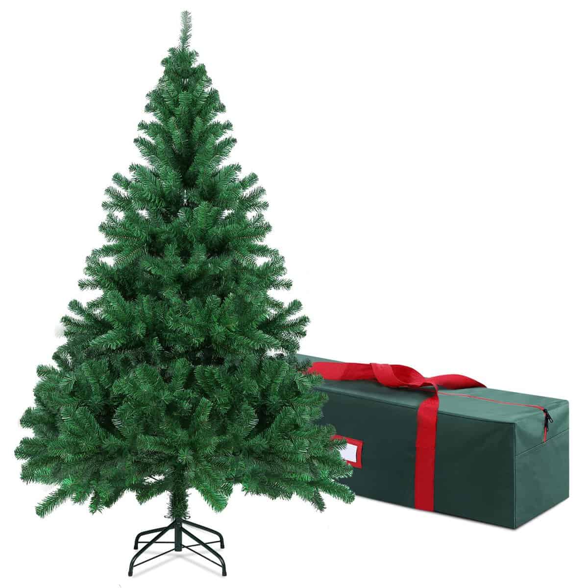 OUSFOT Weihnachtsbaum 185CM Realistisch Künstliche PVC PE 815 Zweige Einfache Montage Faltbar Wiederverwendbar Metallständer mit Weihnachtsbaum Aufbewahrungstasche Dekoration Innen für Weihnachten