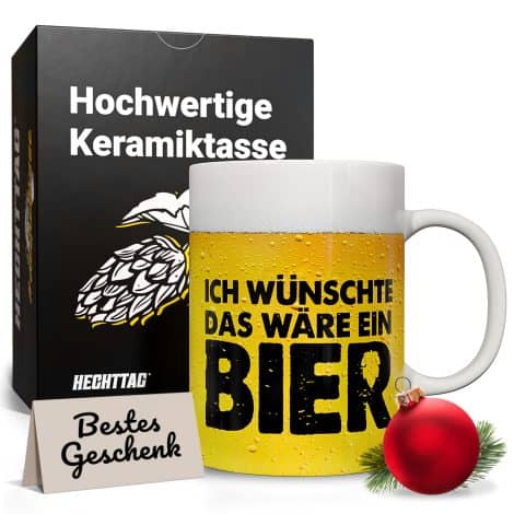 HECHTTAG Bier-Fantasie-Tasse mit lustigem Spruch – perfekt für Vatertag und Geburtstage! Keramik, 330 ml.