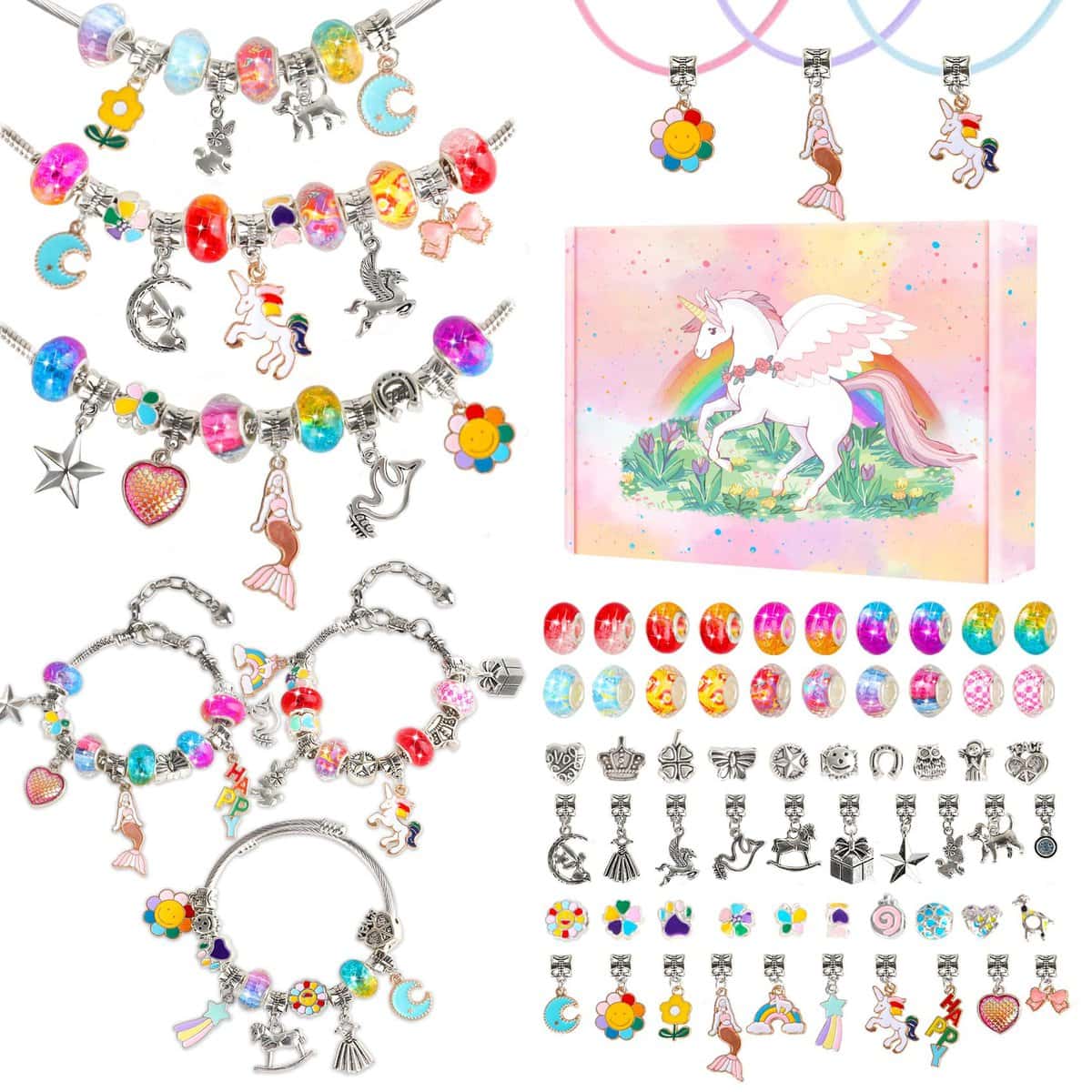 Mädchen Geschenke 6 7 8 9 10 11 12 Jahre, Bastelset Kinder ab 6 Jahre, Schmuck Basteln Mädchen Armbänder Selber Machen Set Diy Spielzeug ab 5 jahre, Basteln Mädchen Weihnachten Schmuck Selber Machen