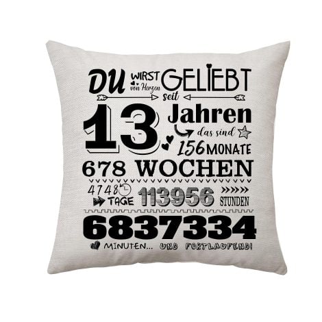 Geburtstagsgeschenk für Männer und Frauen: dekorativer Kissenbezug 45 x 45 cm, geeignet für Personen zwischen 6-50 Jahren.