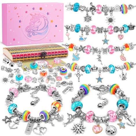 BIIB Mädchen Geschenkset: Armband mit Charms zum Selbermachen, perfekt für Geburtstag oder kreative Schmuckliebhaberinnen.