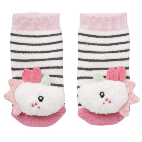 Fehn Baby Einhorn Rasselsöckchen – Socken für Babys mit Einhorn-Kopf, Rassel-Funktion, fördern Motorik & Sinne – Ideal für Neugeborene und Kleinkinder ab 0+ Monaten.