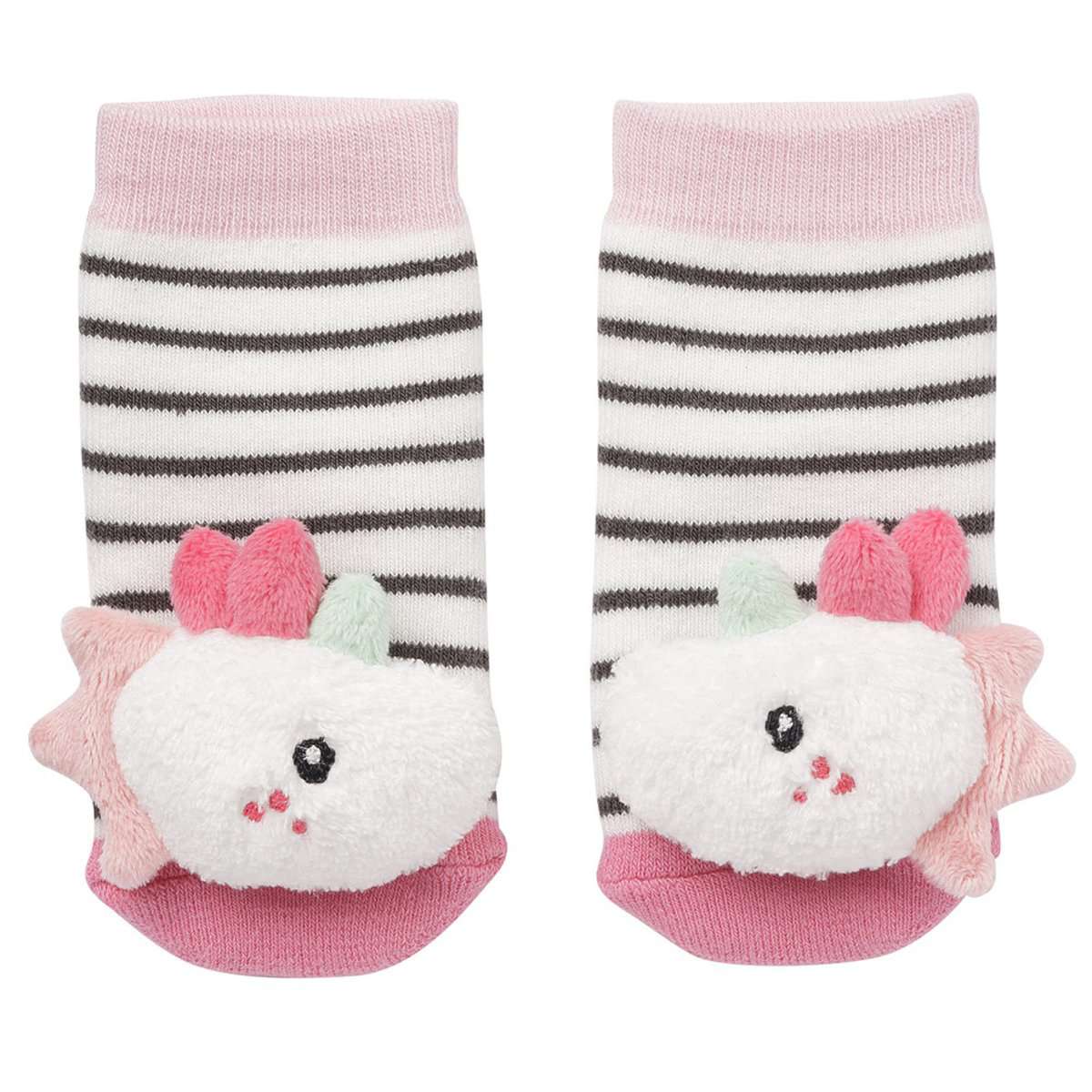 Fehn Rasselsocken Baby Einhorn – Babysocken mit Rassel-Funktion und Einhorn-Köpfchen – Fördern Motorik & Sinne – Babykleidung ideal als Erstlingssöckchen – Für Babys & Kleinkinder ab 0+ Monaten