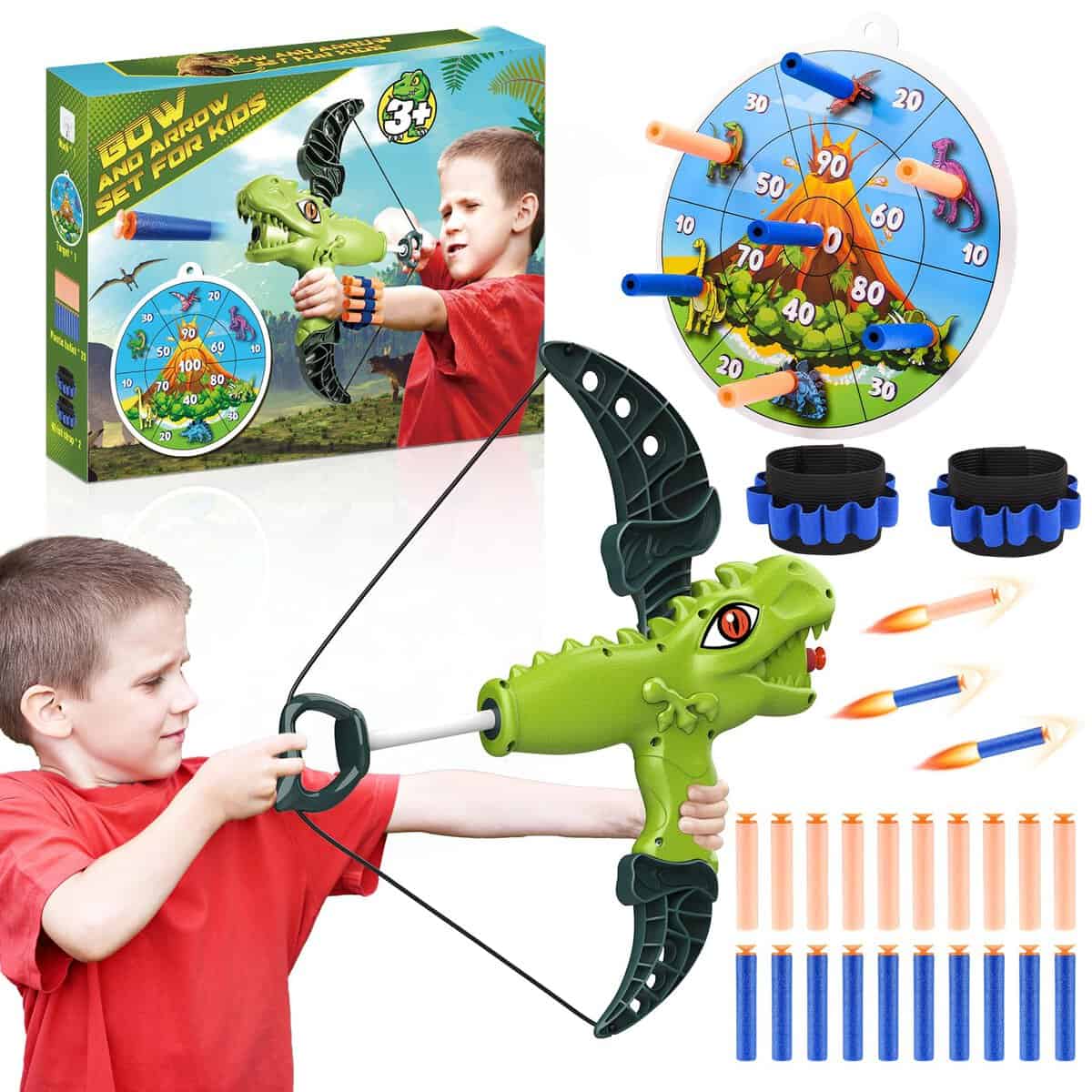 Adeokay Pfeil Und Bogen Kinder, Spielzeug ab 4 5 6 7 8 Jahre Jungen Mädchen Outdoor Spielzeug 4-8 Jahre Geschenk Junge 4 5 6 7 8 Jahre Spielzeug für Draußen Gartenspielzeug Bogenschießen Kinder