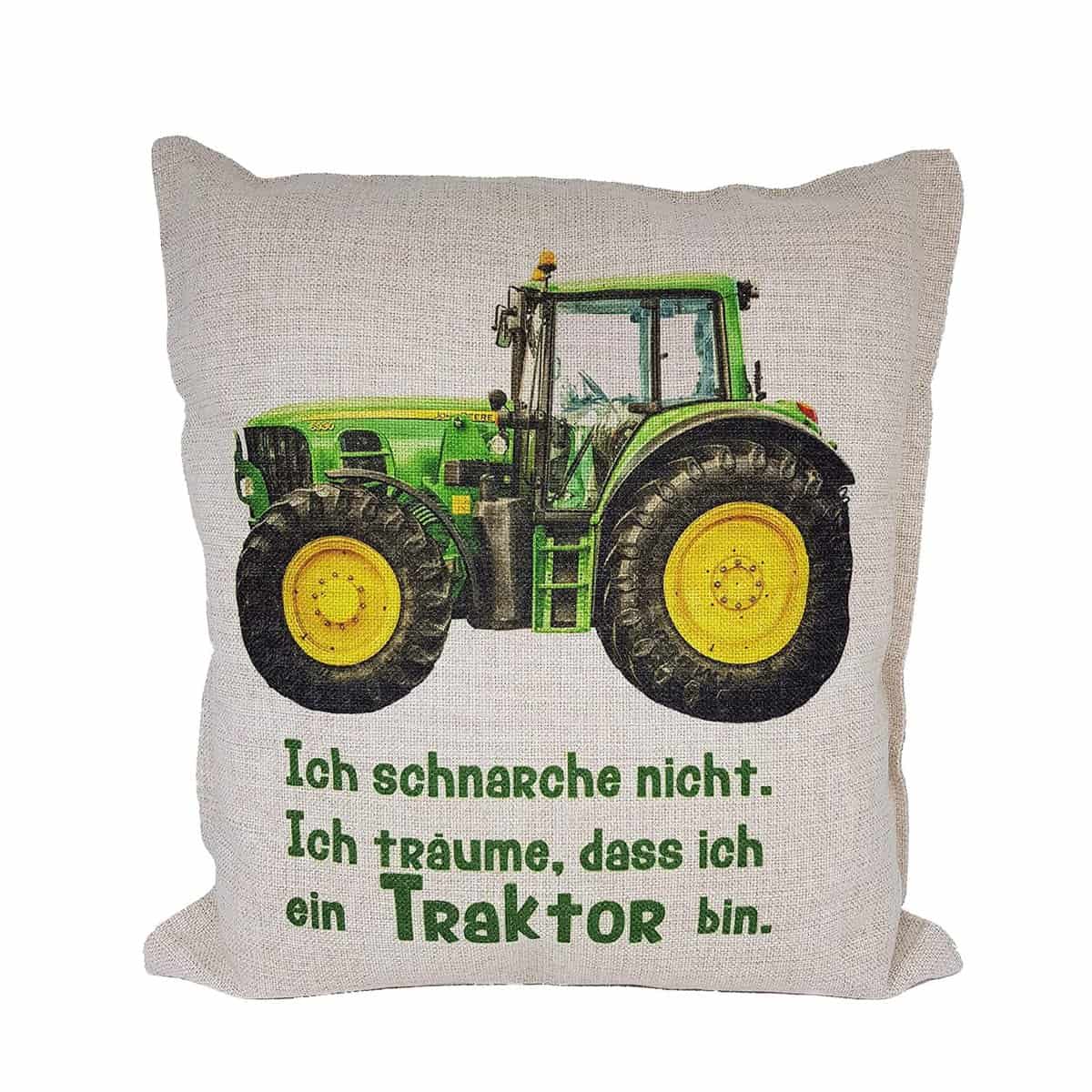 KiLaLa Anti-Schnarch-Kissen Dekoration Traktor Trecker mit Spruch