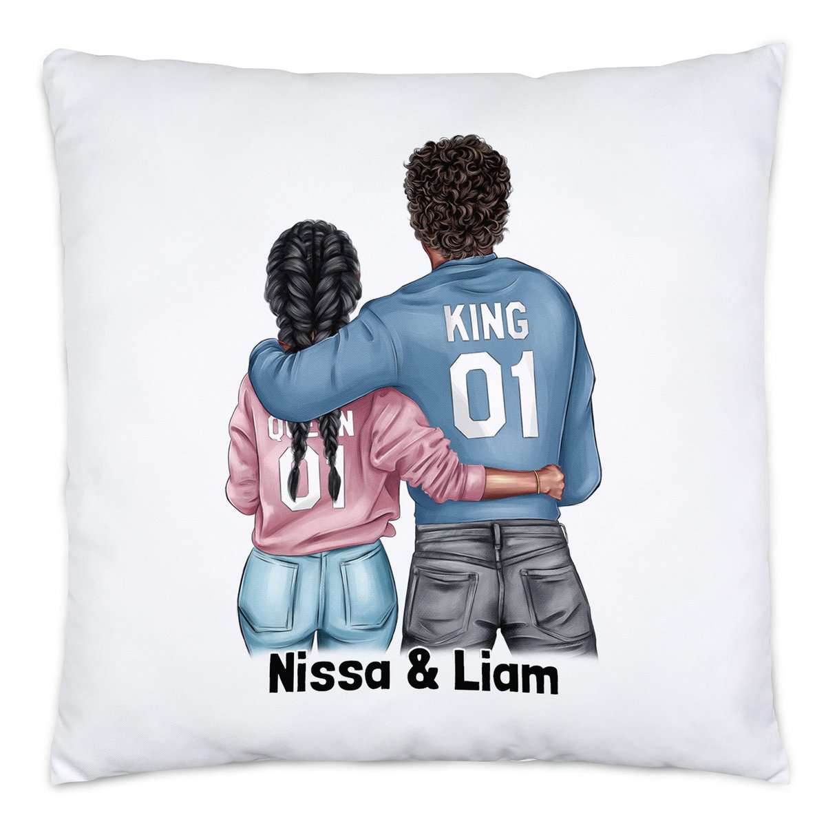 Kiddle-Design Pärchen Kissen inkl. Füllung Liebeskissen Namen Valentinstag Pärchen Motiv Couple Jahrestag Geschenk Paare Freund/Freundin Individuell