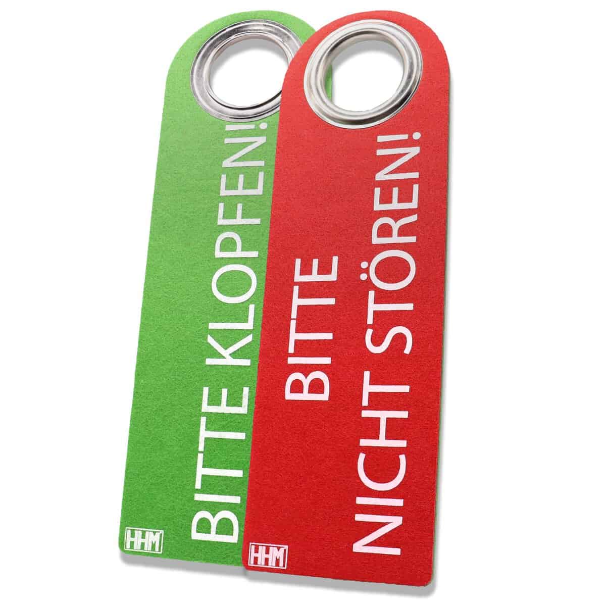 2 Stück HHM® bitte klopfen Schild bitte nicht stören Schild Büro Gadgets - nicht stören Türschild aus Filz. Ideal als Zimmer Einrichtung oder Türschild im Büro