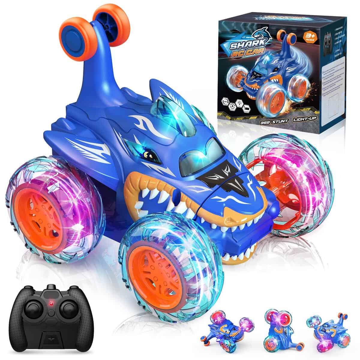 Dislocati Ferngesteuertes Auto ab 3-8 Jahre, Kinder Spielzeug ab 3 4 5 6 7 8 9 10 Jahre Junge Mädchen Hai Monstertruck RC Auto Geschenke Junge 3-10 Jahre Weihnachts Geschenke für Kinder Hai Car