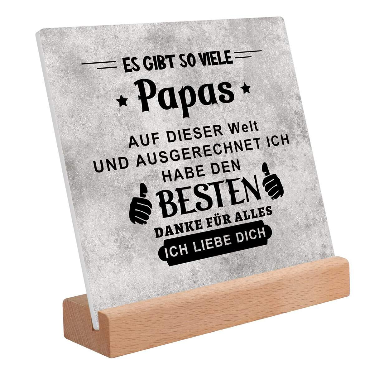 PRSTENLY Papa Geschenk Geburtstag, Handgemacht Aclyschild Mit Spruch Vatertagsgeschenke für den Besten Papa, Geschenke für Papa zum Weihnachten Vatertag Geburtstag, Geburtstagsgeschenk für Papa