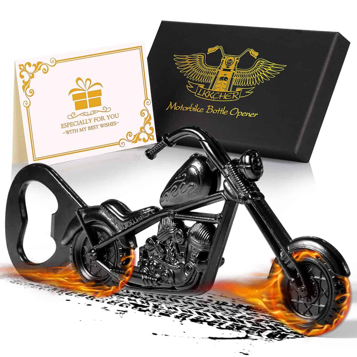 LKKCHER Weihnachtsgeschenke für Männer, Chopper Motorrad Bier Flaschenöffner, Vatertagsgeschenk, Motorrad Geschenke für Männer, Männer Geschenk, Geburtstagsgeschenk für ihn Papa Mann Freund