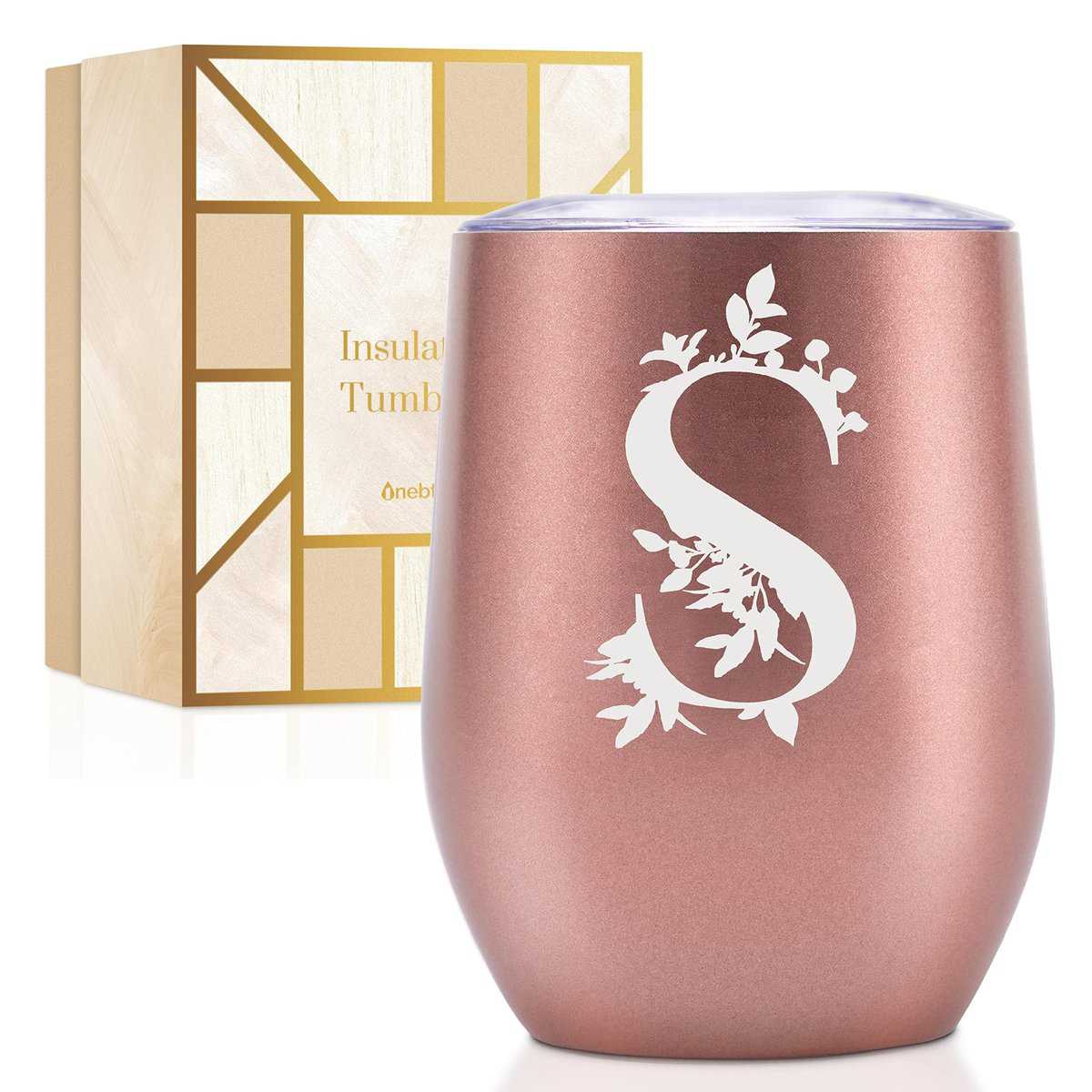 Thermobecher Personalisiert, Geburtstagsgeschenk für Frauen, Personalisierte Geschenke Für Freundin, Schwester, Mütter, Tochter, Tante - Kaffeetasse 340 ml, Kaffeebecher mit Deckel, Roségold, S