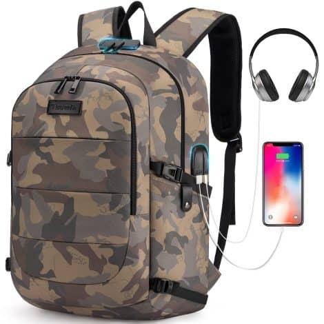 Wasserabweisender Tzowla Laptop-Rucksack mit Diebstahlschutz, USB-Anschluss und Schloss für Geschäftsleute und Reisen.