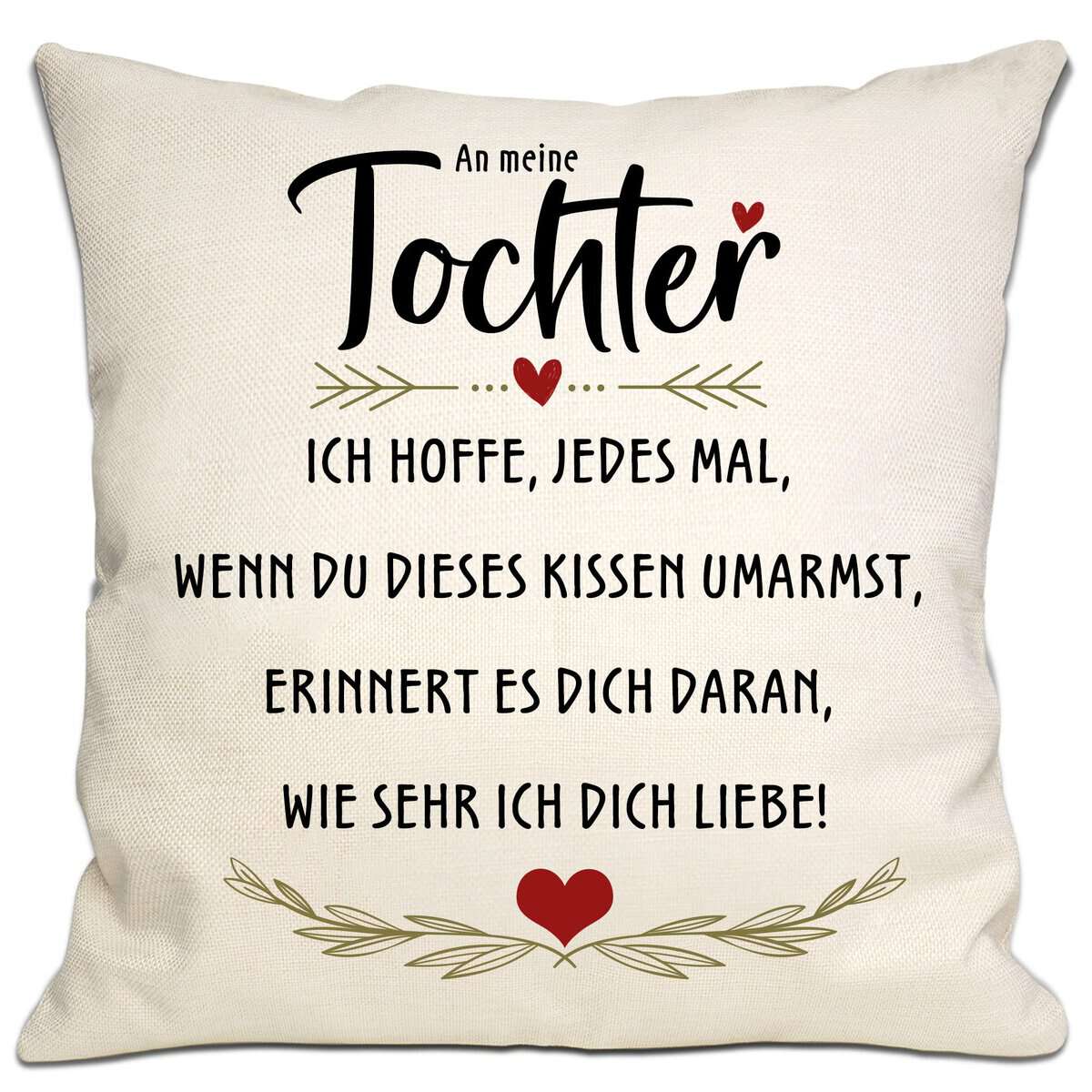 Bommex Tochter Geschenk von Mum Dad Ich hoffe, jedes Mal, wenn Sie Dieses Kissen umarmen, erinnert es Sie daran, wie sehr ich Sie Liebe Kissenbezug Tochter Geburtstag (Tochter)