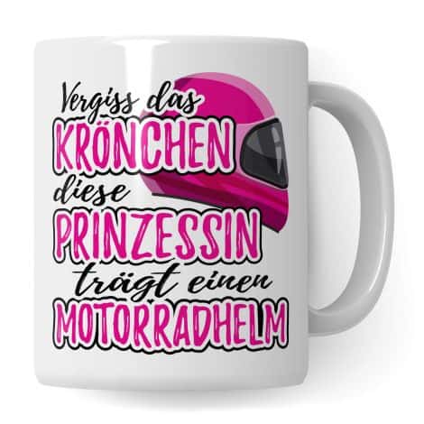 Motorrad-fahrerinnen-Tasse mit Druck | Geschenkidee für Frauen | Biker-Spruch Becher | Kaffeebecher für Motorradfans