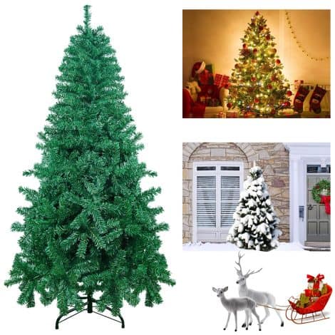 Künstlicher Weihnachtsbaum 150cm, 500 Spitzen, mit Metall Ständer, schwer entflammbarer PVC-Tannenbaum für weihnachtliche Dekoration.