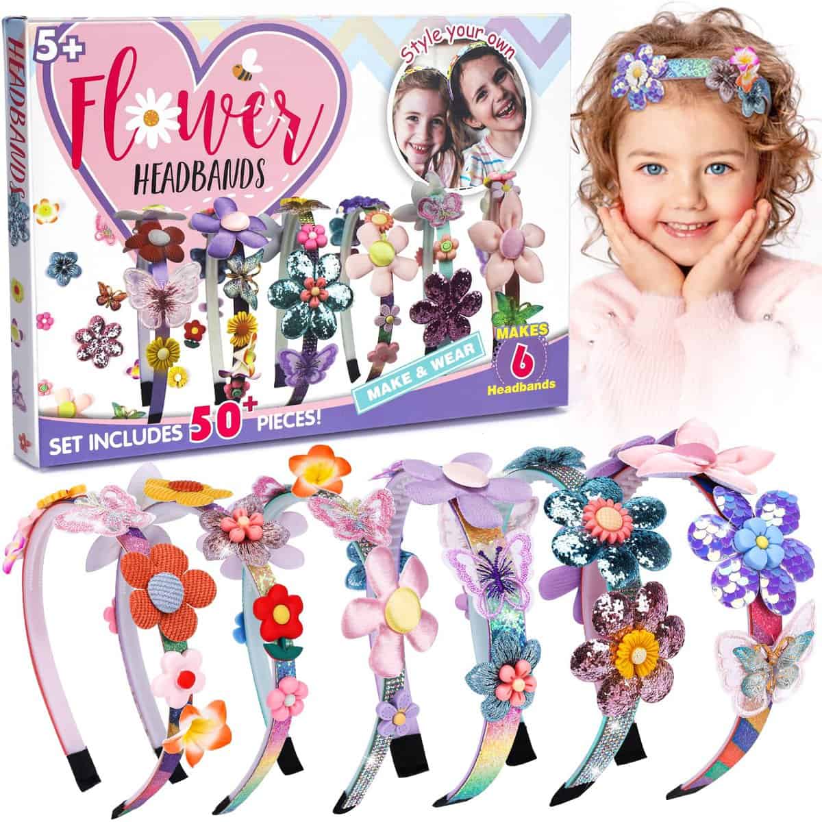 CITSKY Geschenk Mädchen 5 Jahre - Bastelset Mädchen 5-12 Jahre | Mode Mädchen Haar-Accessoires-Making Kit | Damit Mädchen ihre eigenen einzigartigen DIY die Blüten Haaraccessoires herstellen können