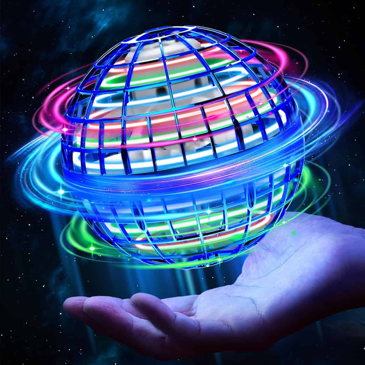 Fliegender Ball,Magic Flying Orb Ball,Hand Controlled Hover Ball Schwebender Ball mit LED Licht Flying Spinner Mini Drohne Für Kinder Geschenke Für Jungen Mädchen Indoor Outdoor