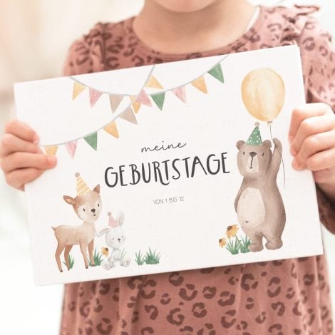 Geschenkbuch für Kinder – Meine Geburtstage von 1 bis 12, zum 1. Geburtstag für Mädchen und Jungen.