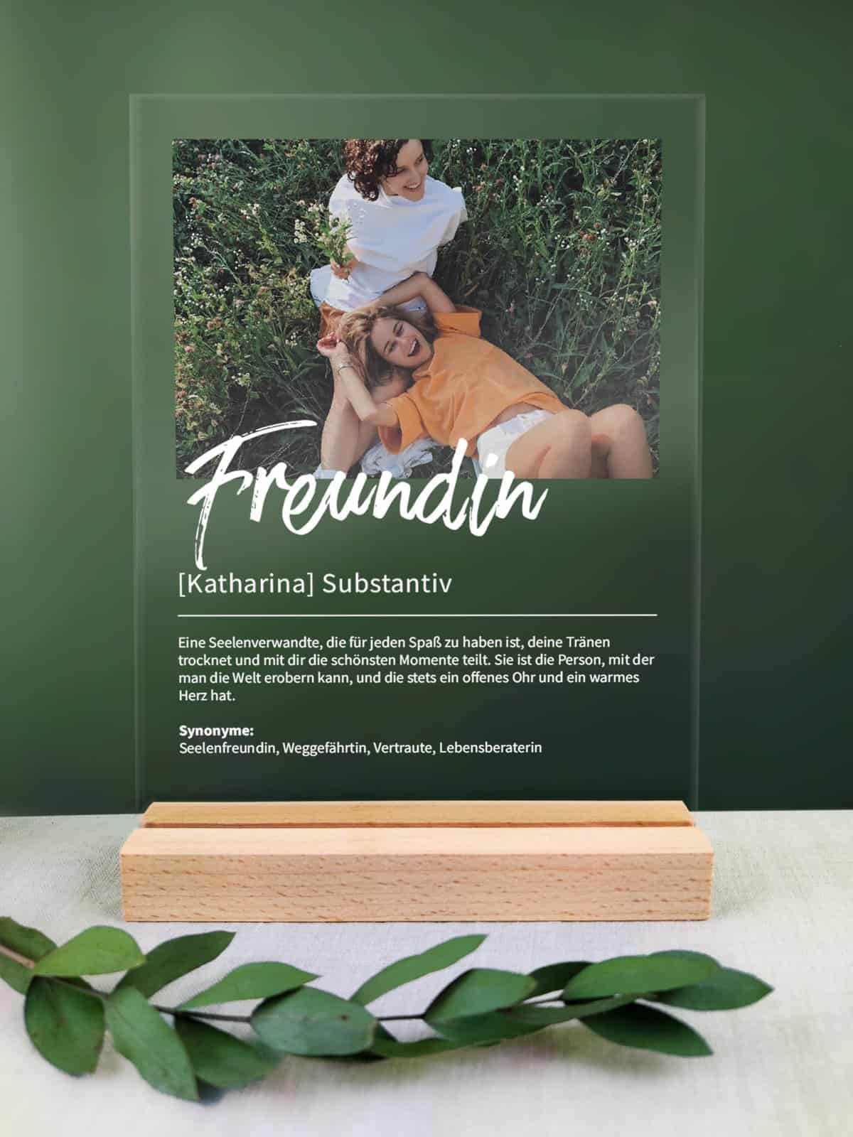 Freundin Geschenk personalisiert - Acryl Foto Geschenk: Definition wie im Duden - Geschenk Freundin Weihnachten, Definitionsprodukte (Freudin)