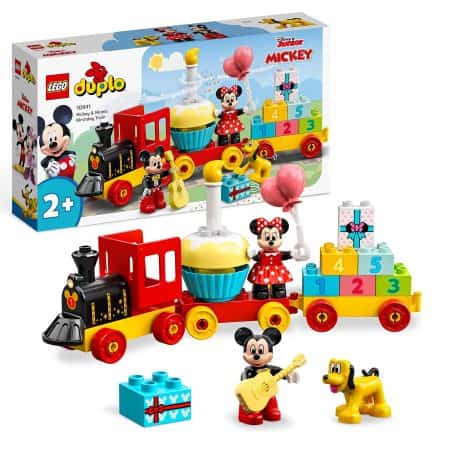 LEGO 10941 DUPLO Disney Geburtstagszug mit Micky und Minnie – Spielzeug für 2-jährige Kinder.