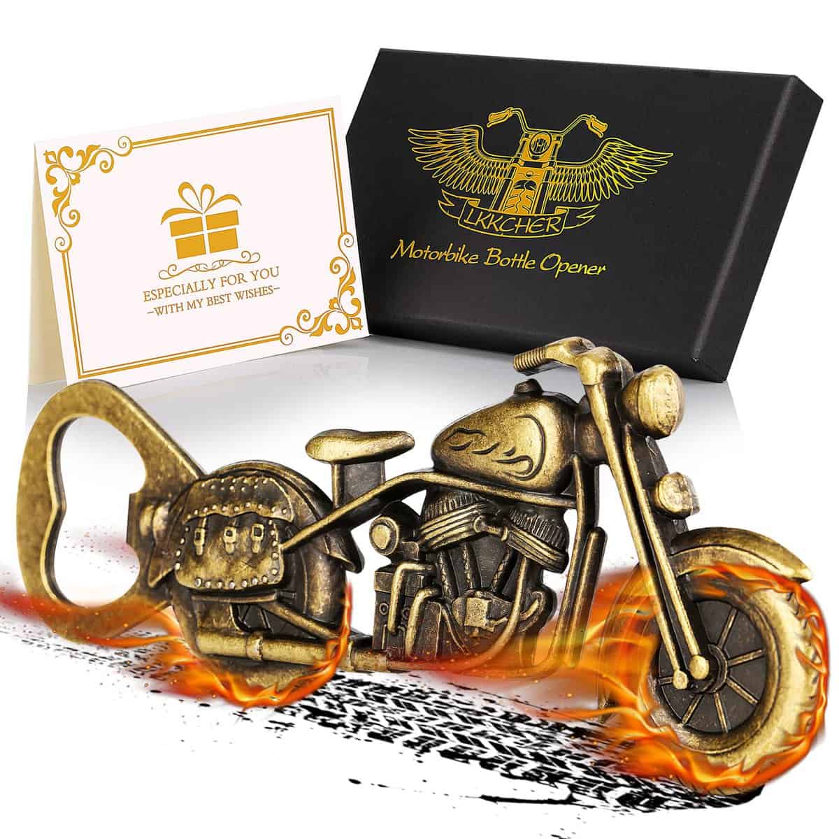 LKKCHER Weihnachtsgeschenke für Männer, Motorrad Bier Flaschenöffner, Motorrad Bier Geschenke für Männer, Valentinstag, Vatertagsgeschenk Geburtstagsgeschenk für Männer, Papa, Ehemann, Freund, Opa