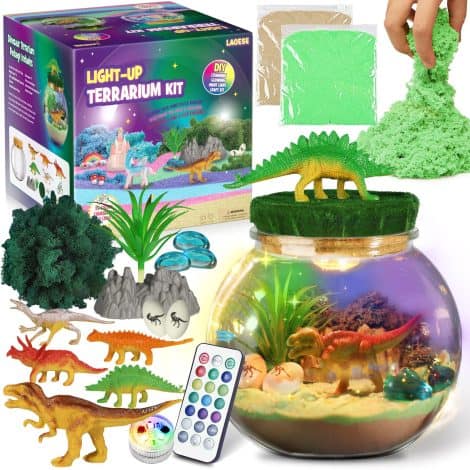 Geschenke mit Dinosauriern für Jungs – Dinosaurier-Terrarium-Set – Geburtstagsgeschenk für Jungs (4-12 Jahre) – Dinosaurier-Spielzeug – Kinderbastelset.