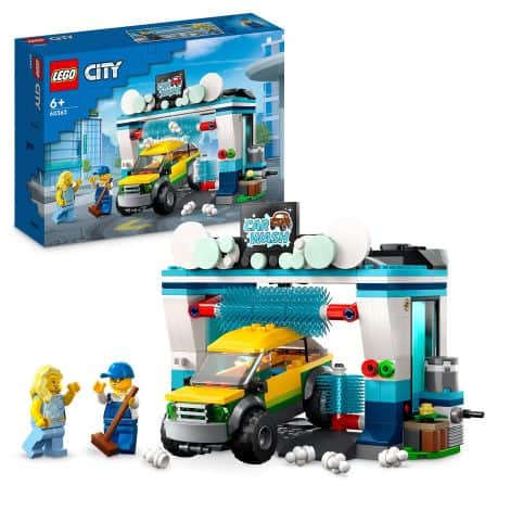 LEGO 60362 City Autowaschanlage: Spielzeugauto, passend für Kinder ab 6 Jahren. Enthält funktionierende Wasch-Elemente und 2 Minifiguren. Perfektes Geschenk.